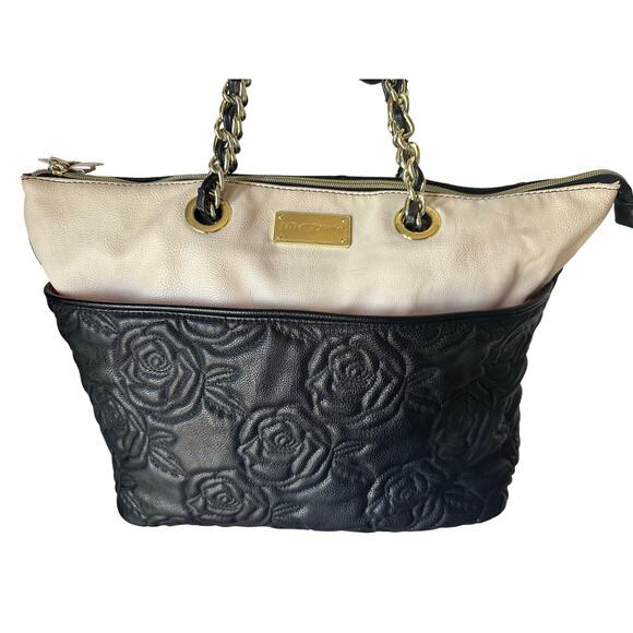 VTG Betsey Johnson Embossed Rose Tote – Y2K Chic Meets Edgy Romance - Picture 2 of 9